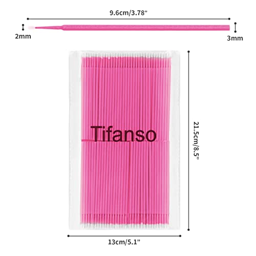 Disposable Micro Cotton Swabs for Lash Extensions - Pink, 400PCS