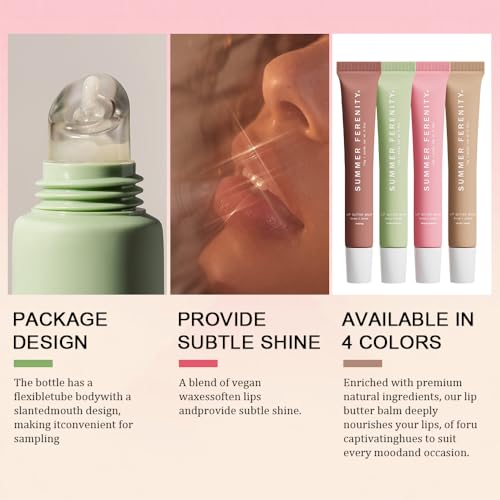 Summer Tinted Lip Butter Balm - Conditioning Lip Mask,Ultra-Hydrating,Instant Moisture, Shine,Hydration - Sheer-Tinted,Soothing Lip Care - Pink Sugar (0.5 Oz)