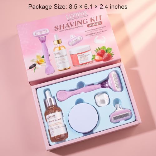 Women's 2-in-1 Pre-Shave Scrub & Shaving Cream Kit with Razor & Aftercare