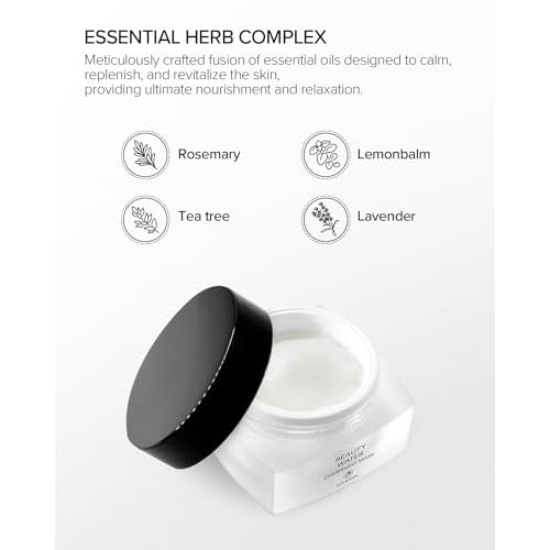 SON&PARK Overnight Sleeping Cream Hydration Balm Mask with Rose Water Beauty water & BHA Complex, Essential Oil [Lavender, Lemon] to Hydrate, Boost Skin Barrier, and Calming Break Out