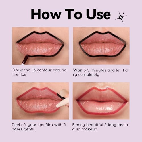 4 Pack Peel Off Lip Gloss Set - Long Lasting Matte Lip Stain