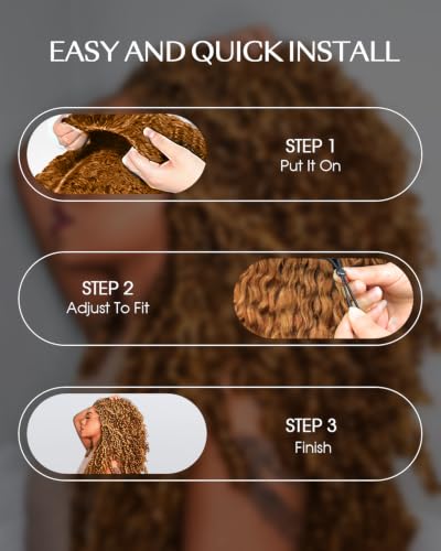 Honey Blonde Burmese Curly Human Hair Half Wig 18 Inch with Drawstring