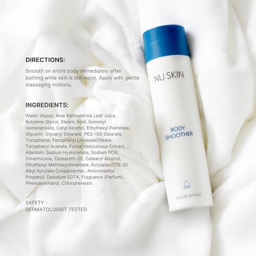 Nu Skin Body Smoother | Luxurious Moisture-Locking Body Lotion with Aloe Vera, Algae Extract, Vitamins A and E for Optimal Skin Nourishment and Hydration | Quick-Absorbing Formula | 8.4 Fl Oz | 2 Pack