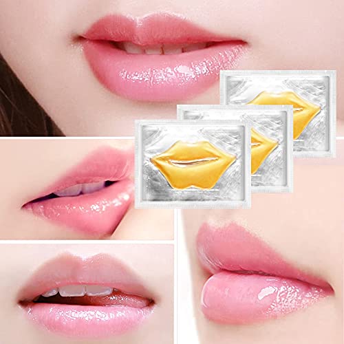 VERONNI Eye Lip Mask Set -20pcs Under Eye Patches,10pcs Gold Lip Mask -24K Gold Crystal Eye Lip Pads Treatment for Dry Lip,Dark Circles Eyes Moisturizing, Hydrating(Gold Eye Lip Mask Set)