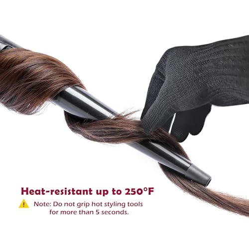 Heat Resistant Hair Styling Glove for Curling Iron, Pink Edge