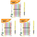BIC Brite Liner Grip Pastel Highlighters, 6-Count Chisel Tip