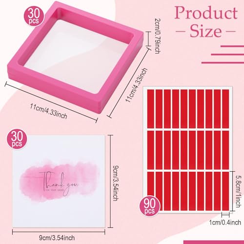 Meekoo Rose Red 30 Pcs Press-On Nail Packaging Box with Tapes & Display Cards