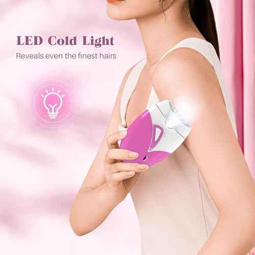 Epilator for Women, Smooth Glide Epilator Facial Hair Remover for Women with 2 Speed & LED Light, Electric Epilator for Women Facial Hair Removal Suitable for Face, Bikini Areas, Underarms, Arms, Legs