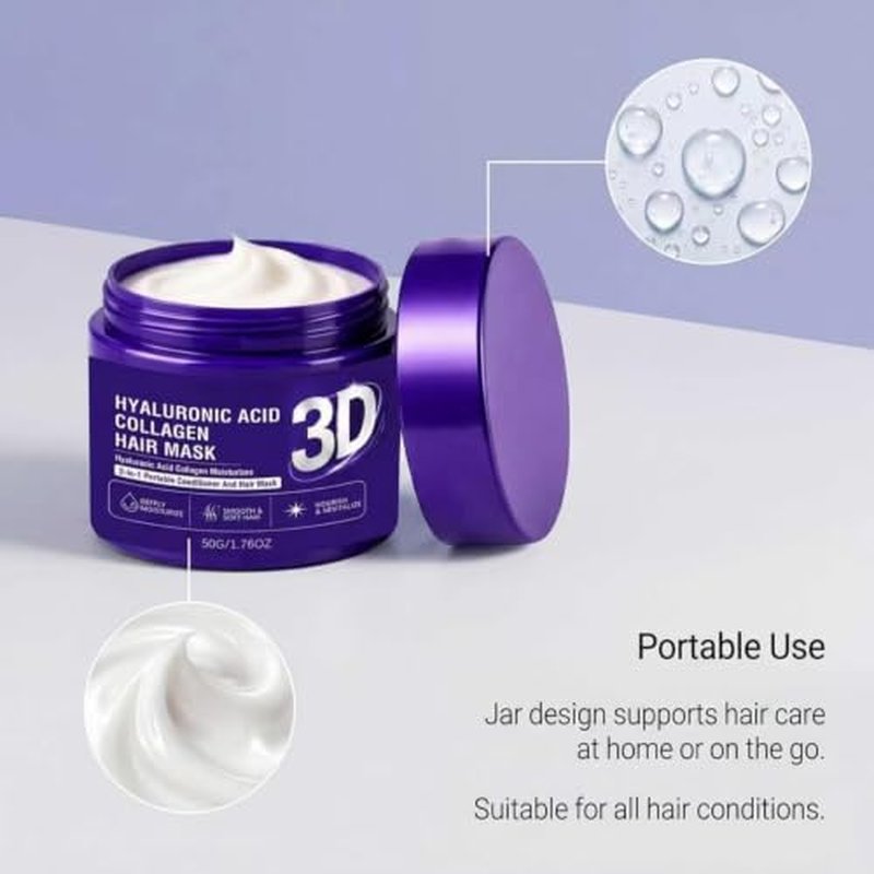 3D Hyaluronic Acid Collagen Hair Mask - Deep Hydration 50g