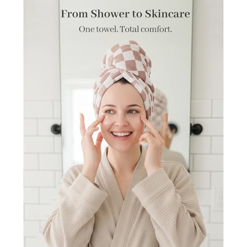 Cotton Hair Towel Wrap 2-Pack for Long Hair 32x11