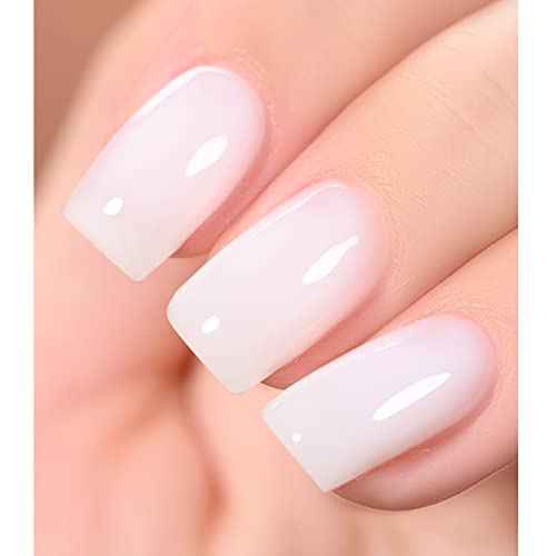 GAOY Jelly Nude Gel Nail Polish Set - 6 Sheer Pink & Milky White Colors