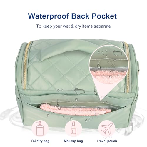 GR69N Travel Toiletry Bag Large Makeup Organizer Green
