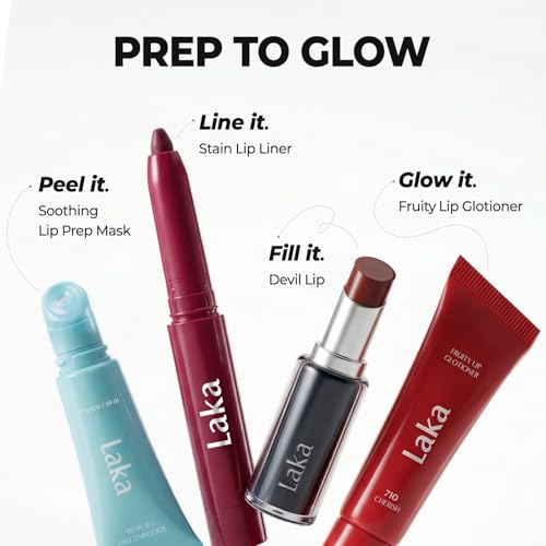 Laka Stain Lip Liner, 0.7g/0.02oz, Rich Creamy Long Lasting Color, Waterproof & Transfer-Proof, Easy Drawing with Smooth Application (#02 Suede Pink)