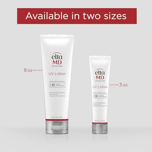 EltaMD UV Lotion Body Sunscreen, SPF 30+ Sunscreen, Body Lotion with SPF Made with Zinc Oxide and Hyaluronic Acid, 3.0 oz Pump