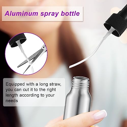 Tessco 2.7oz/ 80ml Aluminum Fine Mist Spray Bottles Reusable Metal Atomizer Bottles Fine Mist Sprayer Essential Oil Storage with Black Pump for Travel Cosmetic Perfume Toner Face Spray(50 Pcs)