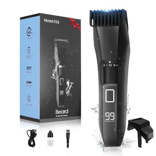Beatslm Men's Beard Trimmer - 20 Length Settings, IPX7 Waterproof