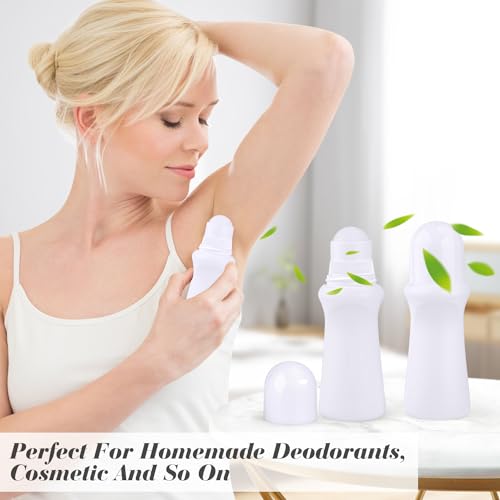 10 Pcs 75ml/2.5oz Roller Bottles Plastic Empty Roll On Bottles Refillable Deodorant Containers with Plastic Roller Ball for Cosmetic Lotion Essential Oil Perfumes Balms