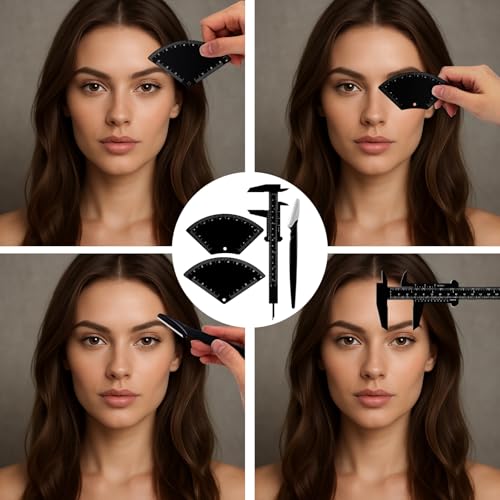 Relaxweex 6-Piece Eyebrow Mapping Tool Kit with Shavers