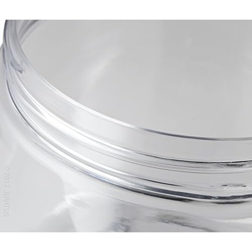 (12 Pack) 8 oz Clear Plastic Low Profile Wide Mouth Jar with Gold Metal Overshell Lid