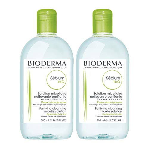 Bioderma - S?bium H2O - Micellar Water - Facial Cleanser and Makeup Remover - Face Cleanser for Combination to Oily Skin
