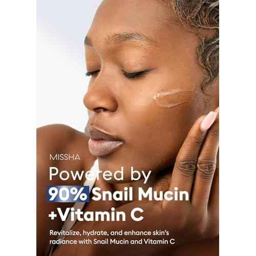 MISSHA Cell Renew Snail Mucin Vitamin C Cream 1.69 Fl oz, Hydrating Snail Mucin, Korean Skin Care for Improved Skin Texture & Youthful Glow, Korean Moisturizer, Kbeauty, Paraben Free