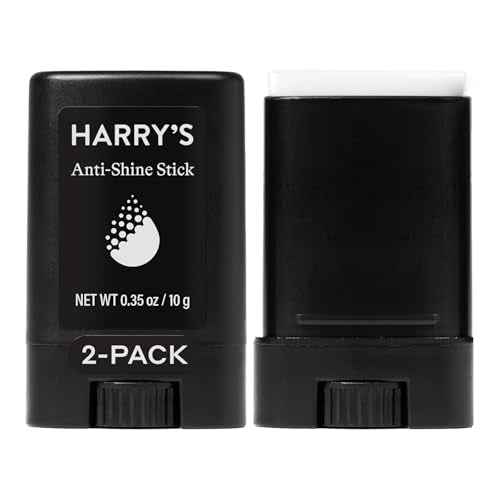 Harry's Anti-Shine Stick for Oily Skin - (2 Pack) 0.35 oz - Controls and Absorbs Oil for Matte Finish - Facial Skin Care for Men