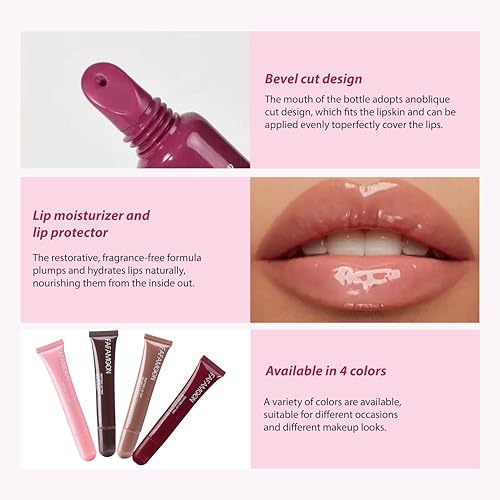 5 Colors Hydrating Lip Gloss, Shiny Jelly Lip Plumping Lip Balms, Long Lasting Nourishing Non-sticky Fresh Clear Smooth Lip Care