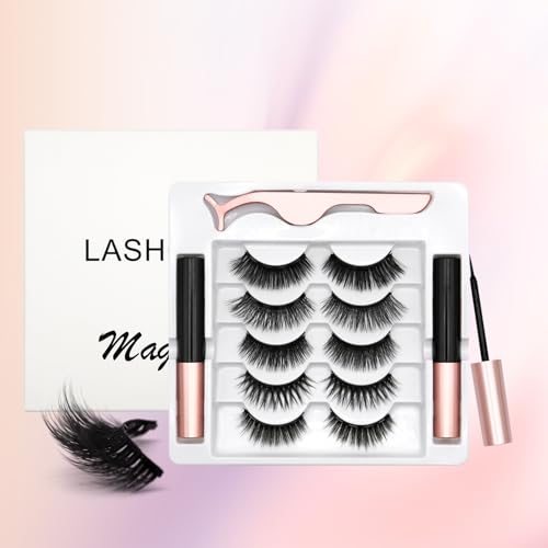 Magnetic Eyelashes with Applicator, Reusable Synthetic Lashes