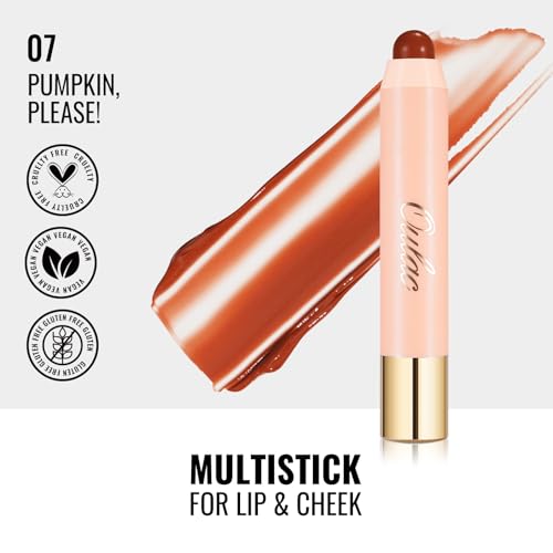 Oulac Reddish Brown Lipstick & Blush Duo - Glossy, Vegan