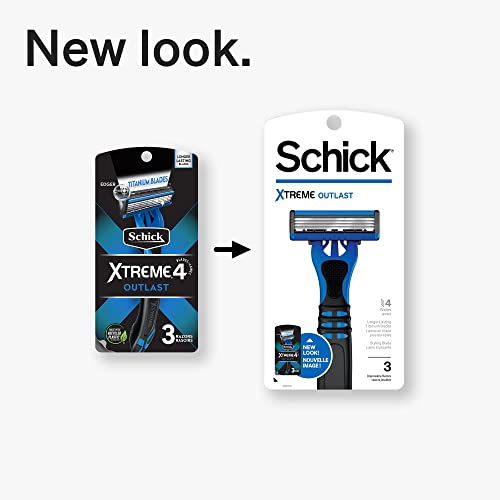 Schick Xtreme 4 Outlast Razor ?¢桱 Schick Xtreme4 Disposable Razors Men, 3 Count (Pack of 2)