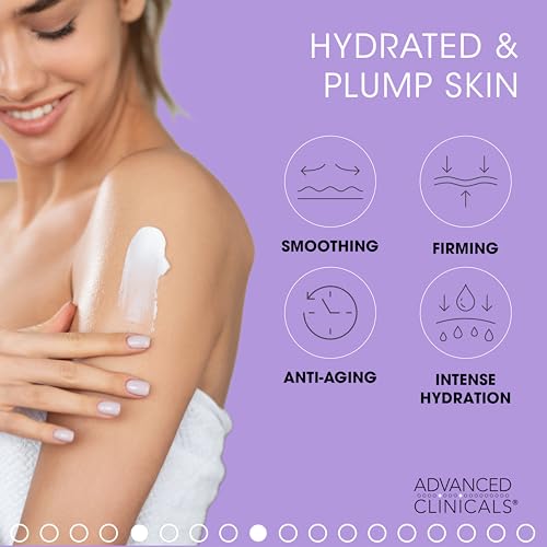 Advanced Clinicals Hyaluronic Acid Body Lotion + Firming Collagen Cream 2pc Skin Care Set | Skin Tightening Body Moisturizer & Face Lotion | Hyaluronic Acid Lotion | Skin Care Products, 2pc Bundle