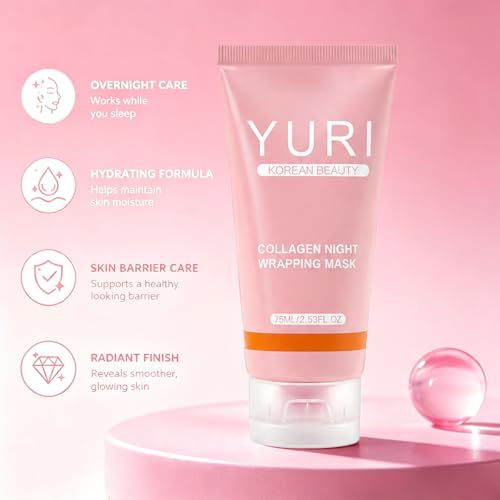 Yuri Collagen Night Wrapping Peel-Off Mask, 2.54 Fl Oz