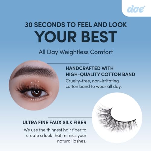 Siren Call (formally UWU) - Reusable 15 Wears, Fluffy Looking Vegan False Lashes, Handmade from Korean Silk. Lightweight Cruelty Free Eyelash with Volume - 1 Pair