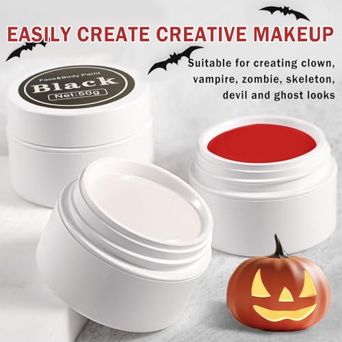 Clown Makeup Kit - Professional Oil-Based Face Paint with Brushes