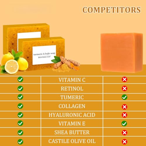 Lemon Turmeric Kojic Soap Fragrance, Lemon Turmeric & Kojic Soap Bar for Face and Body for All Skin Types