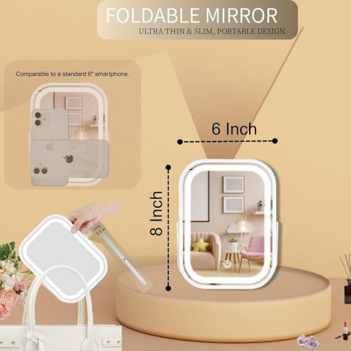 Vanity Mirror with Lights - 6x8 Rechargeable Makeup Mirror