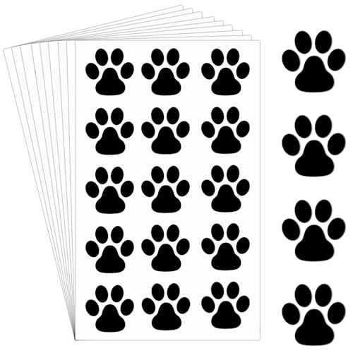 Harloon Paw Print Temporary Tattoos - 300 Pcs Black