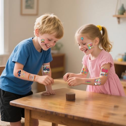 100 Days of School Temporary Tattoos - 200+ Stickers