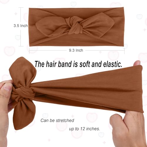 6 Pack Bow Headbands for Women - Stretchy Sport Yoga Headwraps