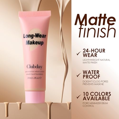 Clubday Long-Wear Liquid Foundation | 24H Matte Finish