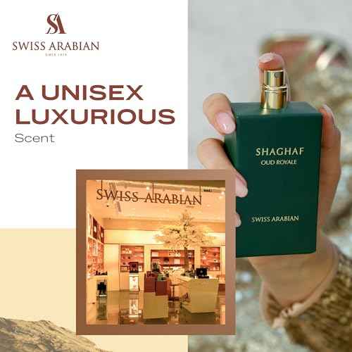 Swiss Arabian Shaghaf Oud Royale Spicy, Oud, Aromatic Fragrance - Notes of Saffron and Lavender - Perfume for Women and Men - 2.5 oz EDP Spray
