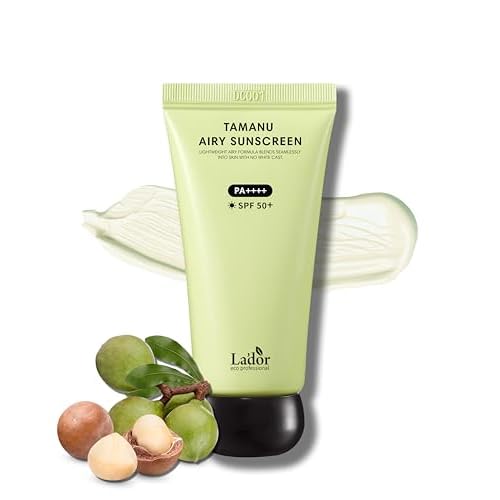 La'dor Tamanu Airy Sunscreen Daily UV Defense Invisible Lightweight Airy Fit Finish No White Cast Non-greasy Non-oily Hydrating SPF 50+ PA++++ Sun Protection Care Korean Skincare