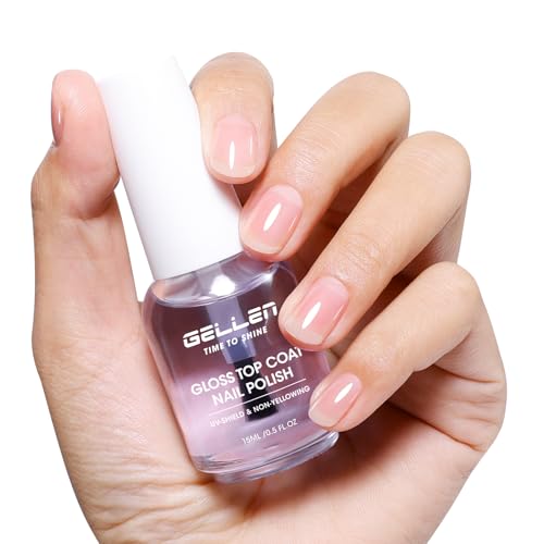 GELLEN Clear Nail Polish Top Coat – High Gloss, Quick Dry, Non-Toxic