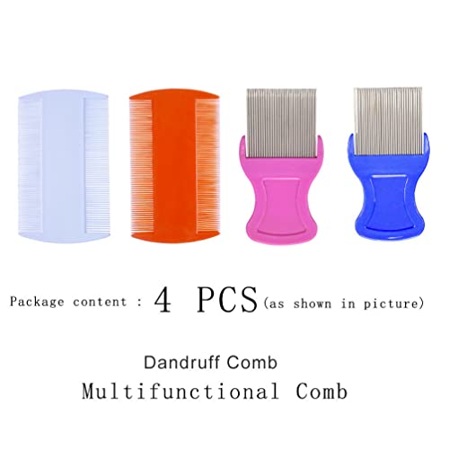 4Pcs Double Sided Hair Combs Set - Dandruff Removal & Hair Styling
