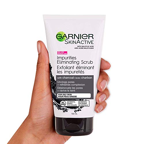 Garnier SkinActive Charcoal Blackhead Eliminating Scrub, 5 Fl Oz (150mL), 1 Count (Packaging Mary Vary)