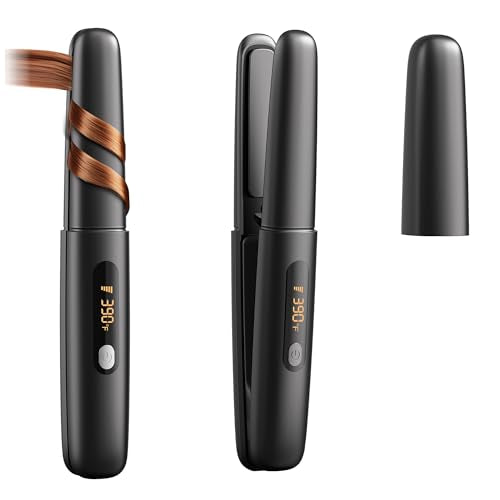Cordless Mini Hair Straightener & Curler - 2 in 1 Ceramic Iron