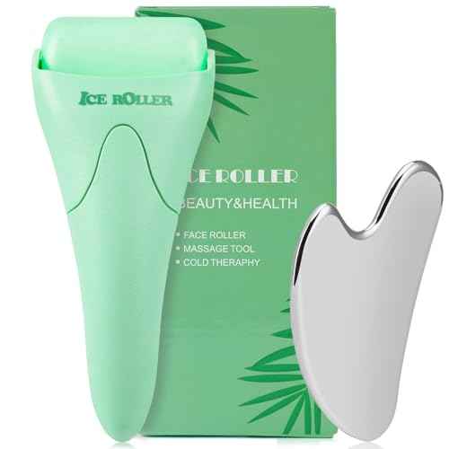 Ice Roller and Gua Sha Skin Care Tool Set, Face Roller for Women, Gua Sha Tool for Face, Facial Skin Care Kits for Puffiness Reducing Muscle Relaxing Wrinkles Relieving, Self Care Gift for Women