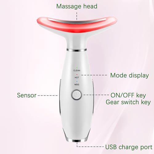 7-Color Red Light Facial Massager with Heat & Vibration