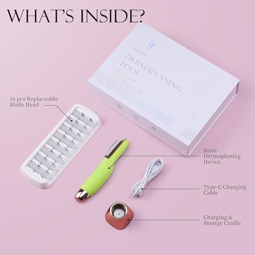 Sonic Dermaplaning Tool - Electric Facial Hair Remover & Eyebrow Trimmer