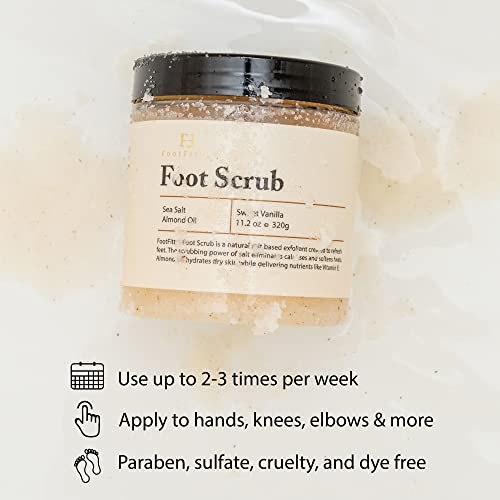 FootFitter Sea Salt Foot Scrub Exfoliant for Cracked Heels & Calluses (11.2 oz)